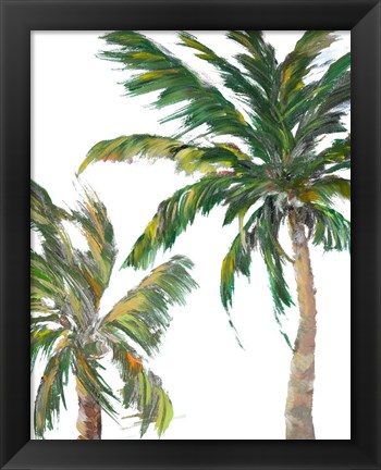 Framed Tropical Trees on White II Print