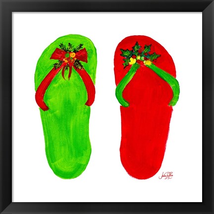 Framed Holiday Flip Flops Print