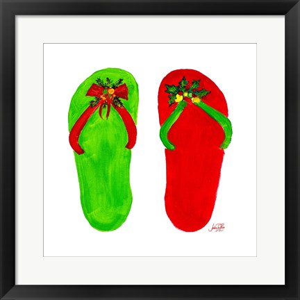 Framed Holiday Flip Flops Print