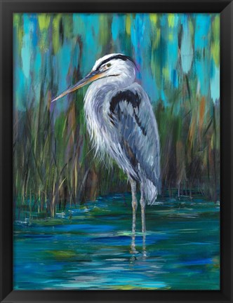 Framed Standing Heron II Print