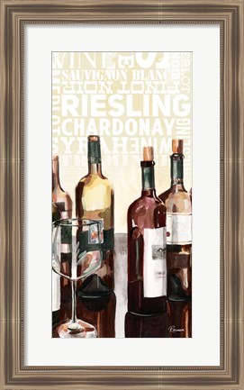Framed Wine Typography I Print