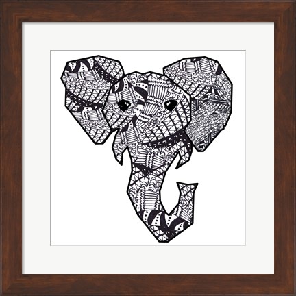 Framed Retro Elephant Print