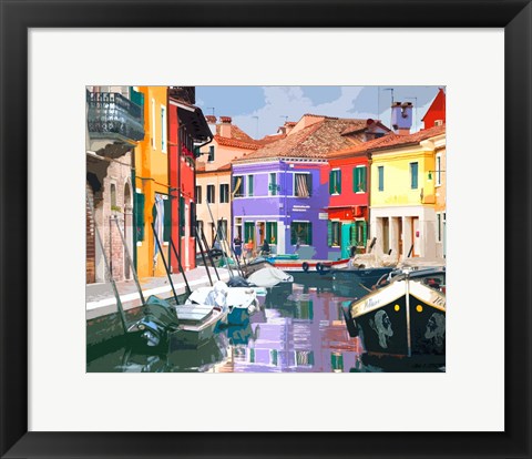 Framed Burano Village Print