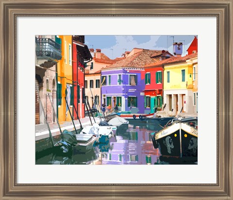 Framed Burano Village Print