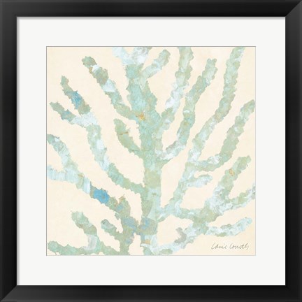 Framed Coral Vision on Cream I Print