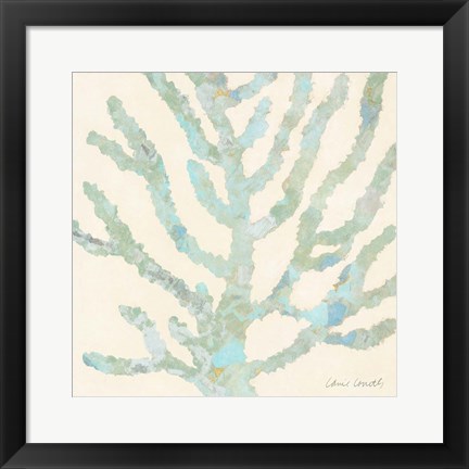 Framed Coral Vision on Cream II Print