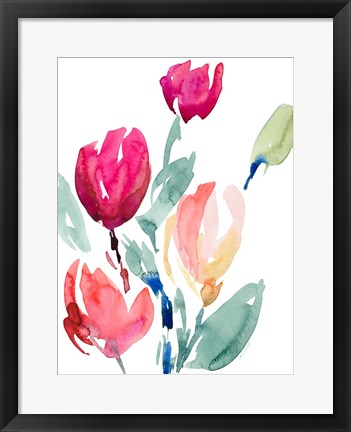 Framed Happy Tulips I Print