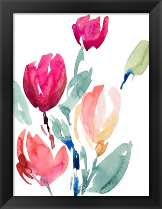 Framed Happy Tulips I Print