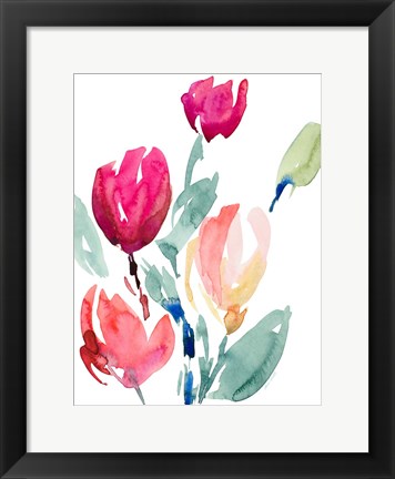 Framed Happy Tulips I Print