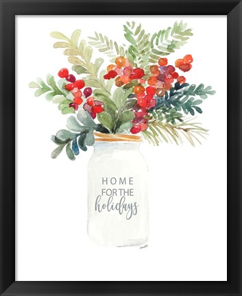 Framed Christmas Mason Jar Print