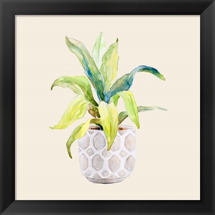 Framed Decorative Potted Plant I Print