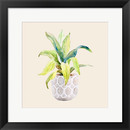 Framed Decorative Potted Plant I Print