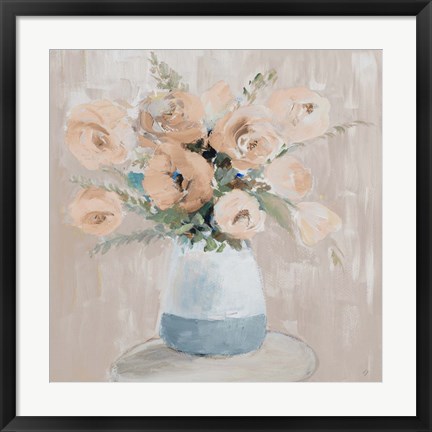 Framed Neutral Peonies Print