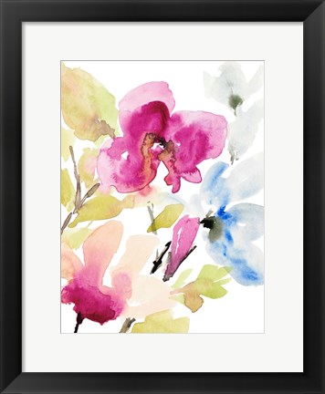 Framed Peaceful Florals II Print