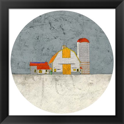 Framed Barn and Silo Print