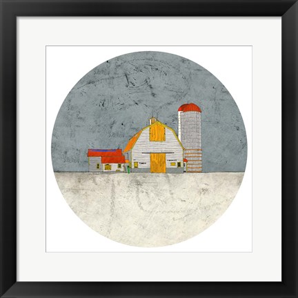 Framed Barn and Silo Print