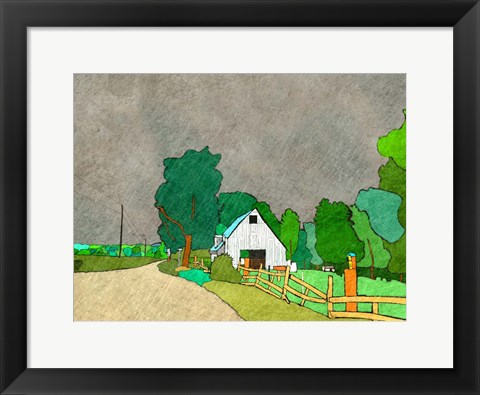 Framed Rainy Season on the Farm Print