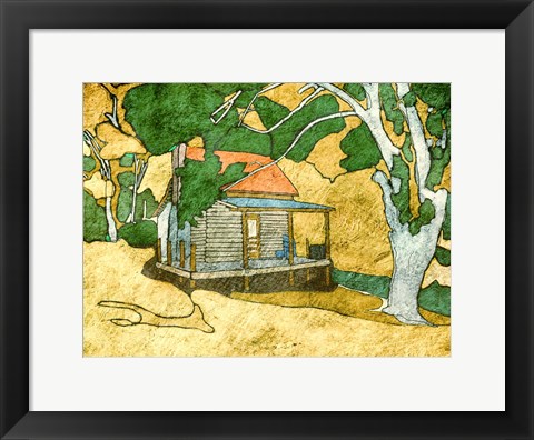 Framed Forest Cabin Print