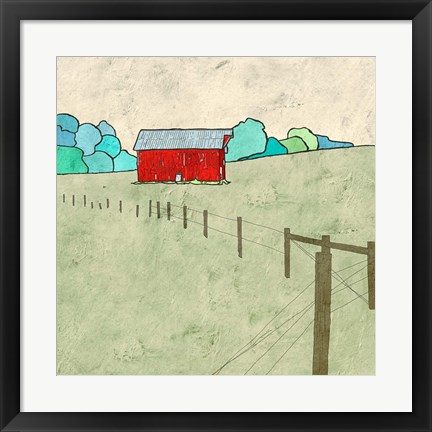 Framed Little Red Barn Print