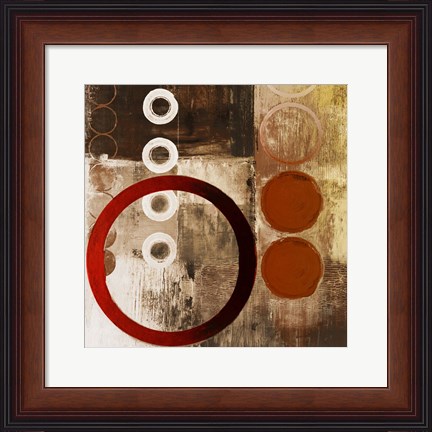 Framed Red Liberate Square I Print