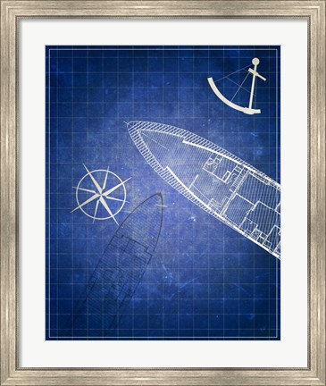 Framed Blue Prints II Print