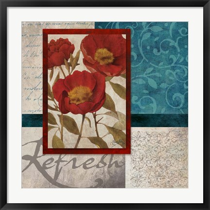 Framed Red Botanicals I Print