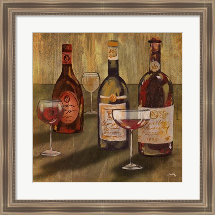 Framed Bottle of Wine II Print