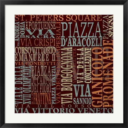 Framed Streets of Rome Print