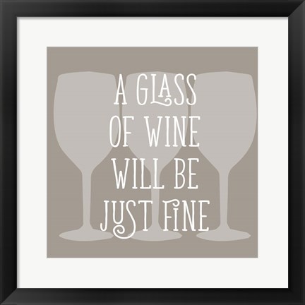 Framed Glass of Wine Print