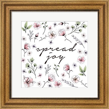 Framed Spread Joy Floral Print