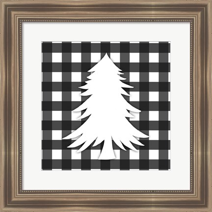 Framed Christmas Gingham I Print