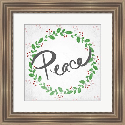 Framed Peace Wreath Print