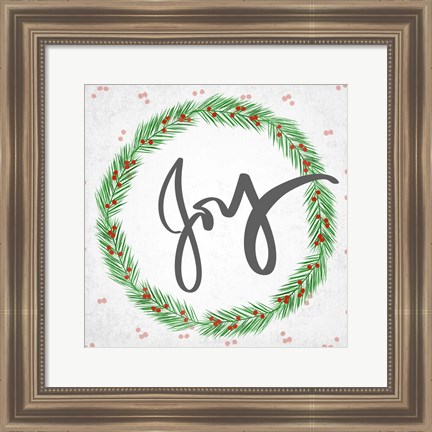 Framed Joy Wreath Print