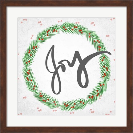 Framed Joy Wreath Print