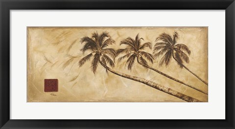 Framed Sepia Palms Print