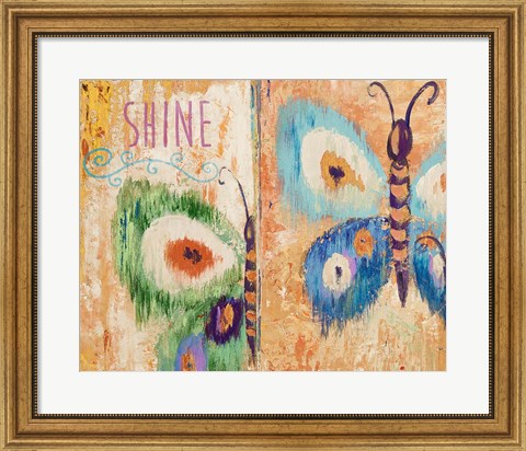 Framed Ikat Flutter Shine Print