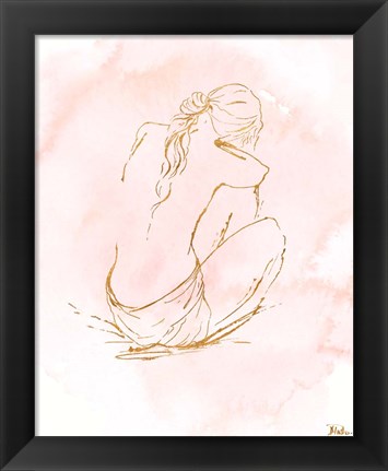 Framed Nude on Pink I Print