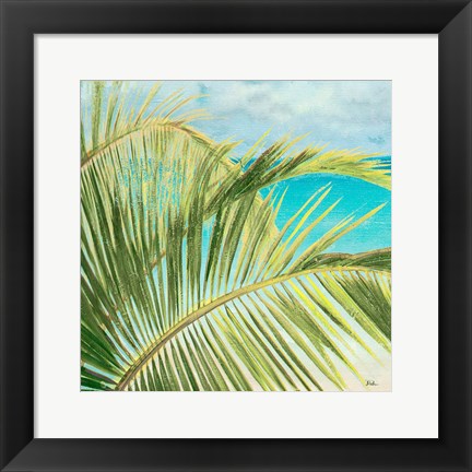 Framed Bright Coconut Palm I Print