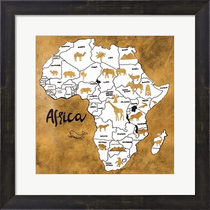 Framed Africa Map Print