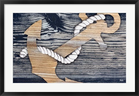 Framed Gold Sea Anchor Print