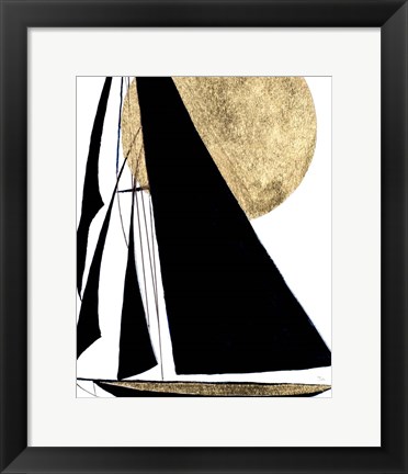 Framed Midnight Black Sailing Print