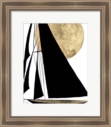 Framed Midnight Black Sailing Print