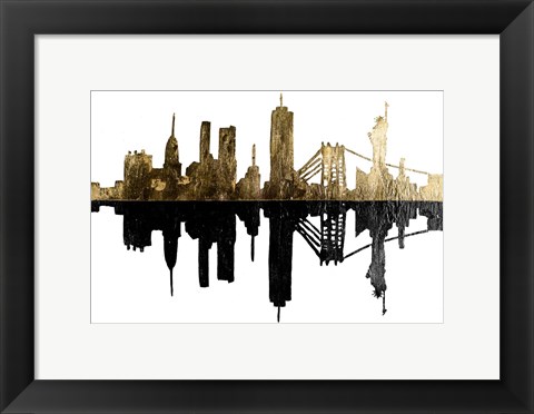 Framed Contemporary NY Gold Print