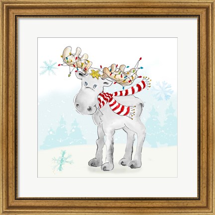 Framed Whimsical Moose Print