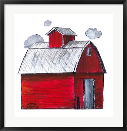 Framed Red Barn Print