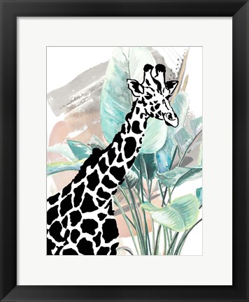 Framed Tropical Giraffe Print