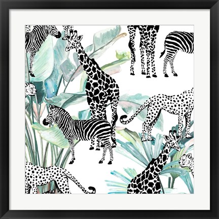 Framed Patterned Safari Print