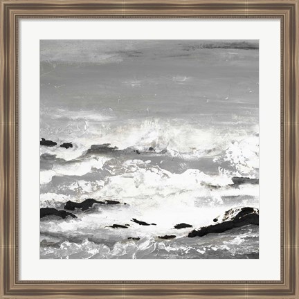 Framed Rocks and Waves Print