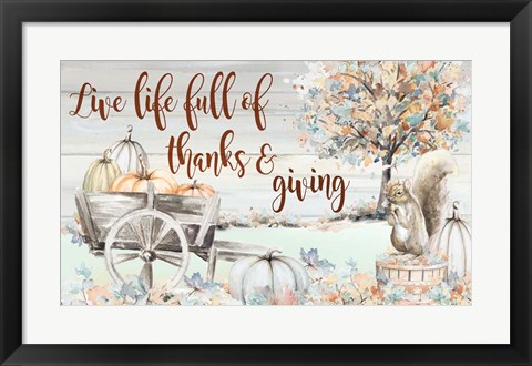 Framed Live Life Full of Thanks and Giving Print