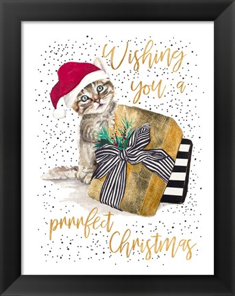 Framed Wishing You A Prrrfect Christmas Print